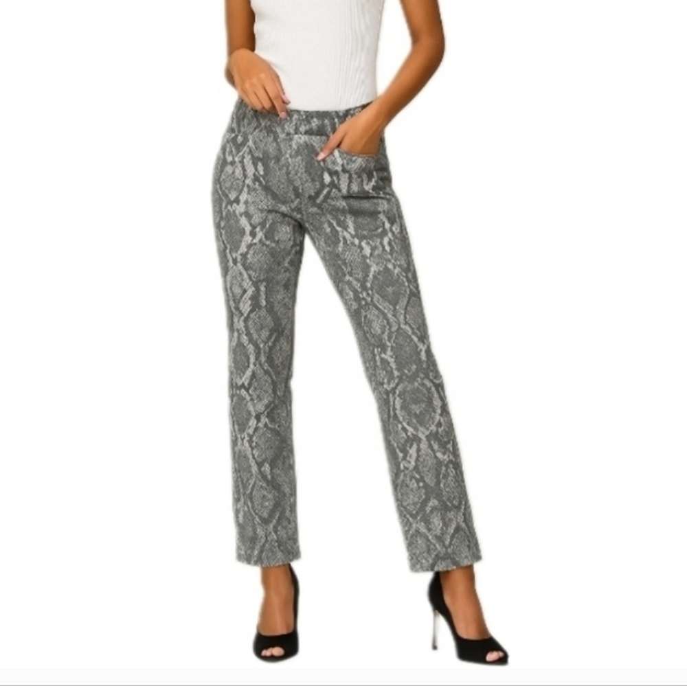 Belle by Kim Gravel Snakeskin Pull-On Pants Size 10